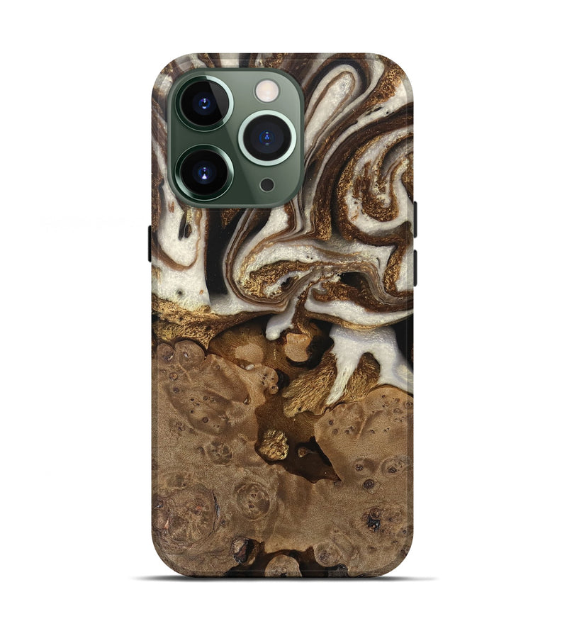 iPhone 13 Pro Wood Live Edge Phone Case - Albert (Black & White, 745724)