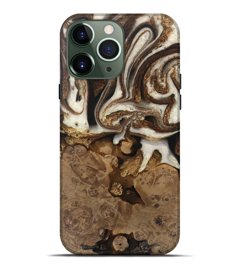 iPhone 13 Pro Max Wood Live Edge Phone Case - Albert (Black & White, 745724)