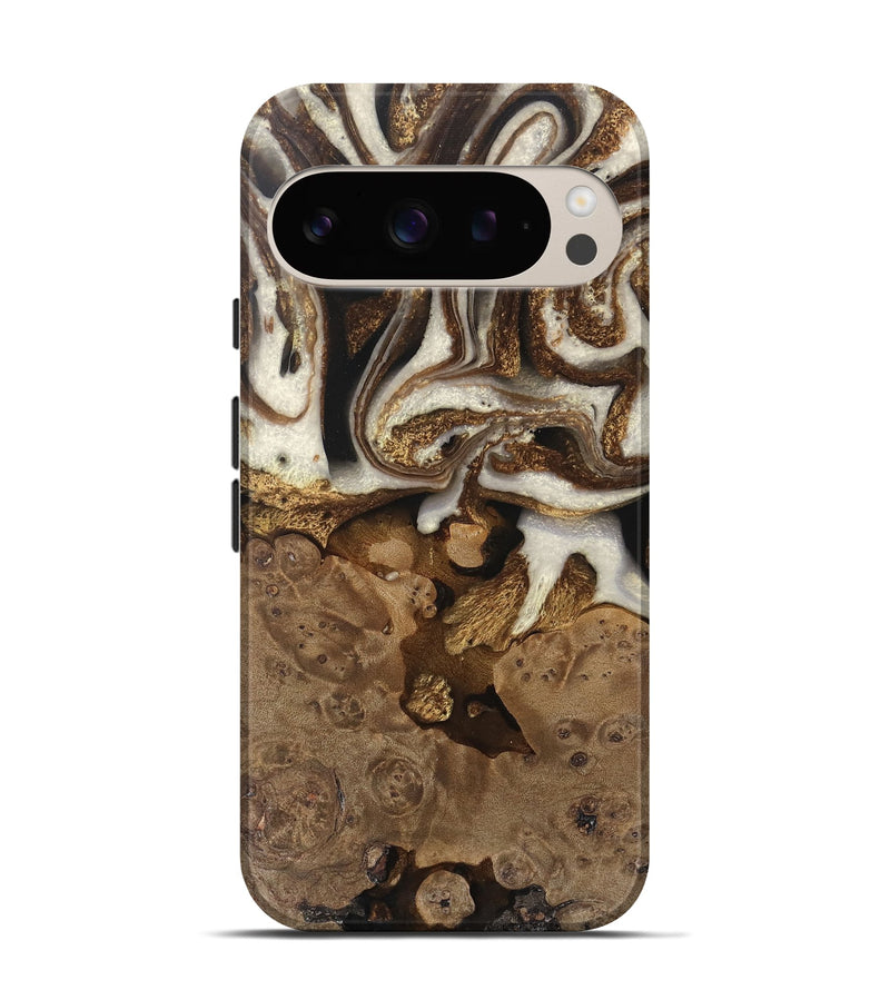 Pixel 9 Pro Wood Live Edge Phone Case - Albert (Black & White, 745724)