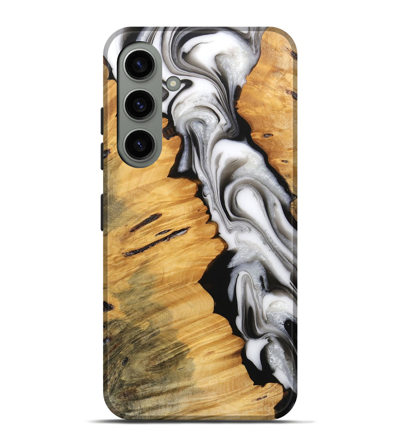 Galaxy S24 Plus Wood Live Edge Phone Case - Harlem (Black & White, 745726)