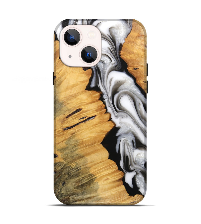 iPhone 13 Wood Live Edge Phone Case - Harlem (Black & White, 745726)