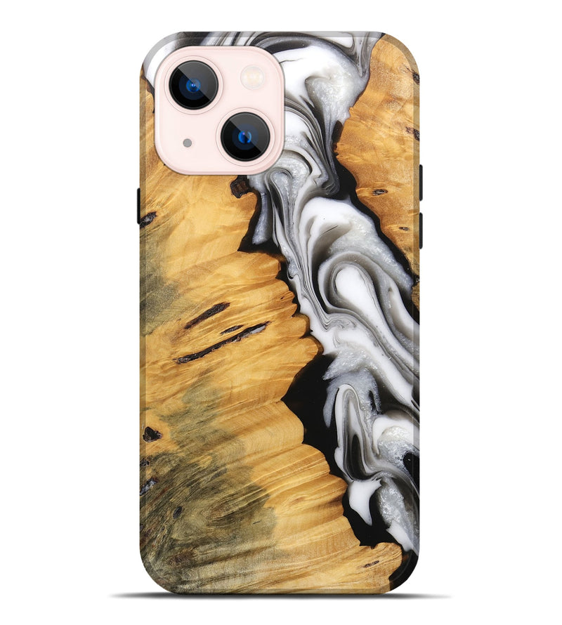 iPhone 14 Plus Wood Live Edge Phone Case - Harlem (Black & White, 745726)