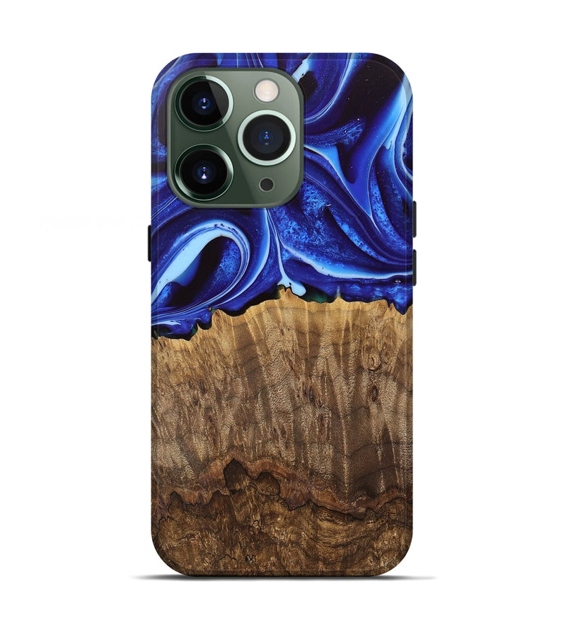 iPhone 13 Pro Wood Live Edge Phone Case - Koa (Blue, 745728)