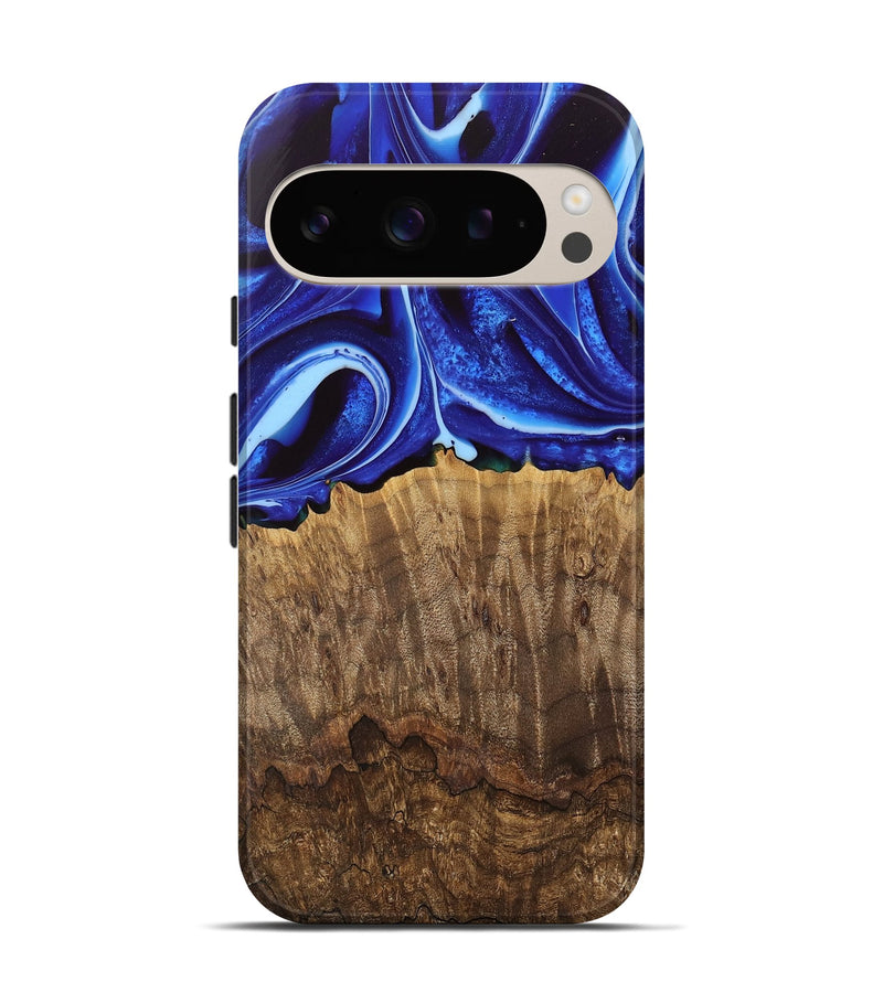 Pixel 9 Pro Wood Live Edge Phone Case - Koa (Blue, 745728)