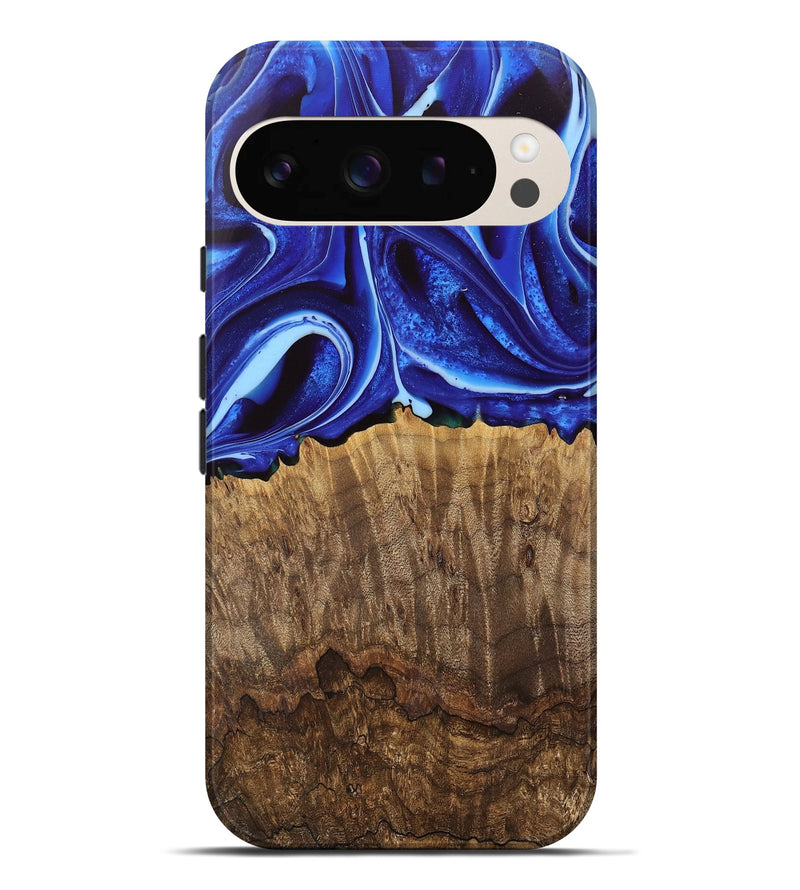 Pixel 9 Pro XL Wood Live Edge Phone Case - Koa (Blue, 745728)