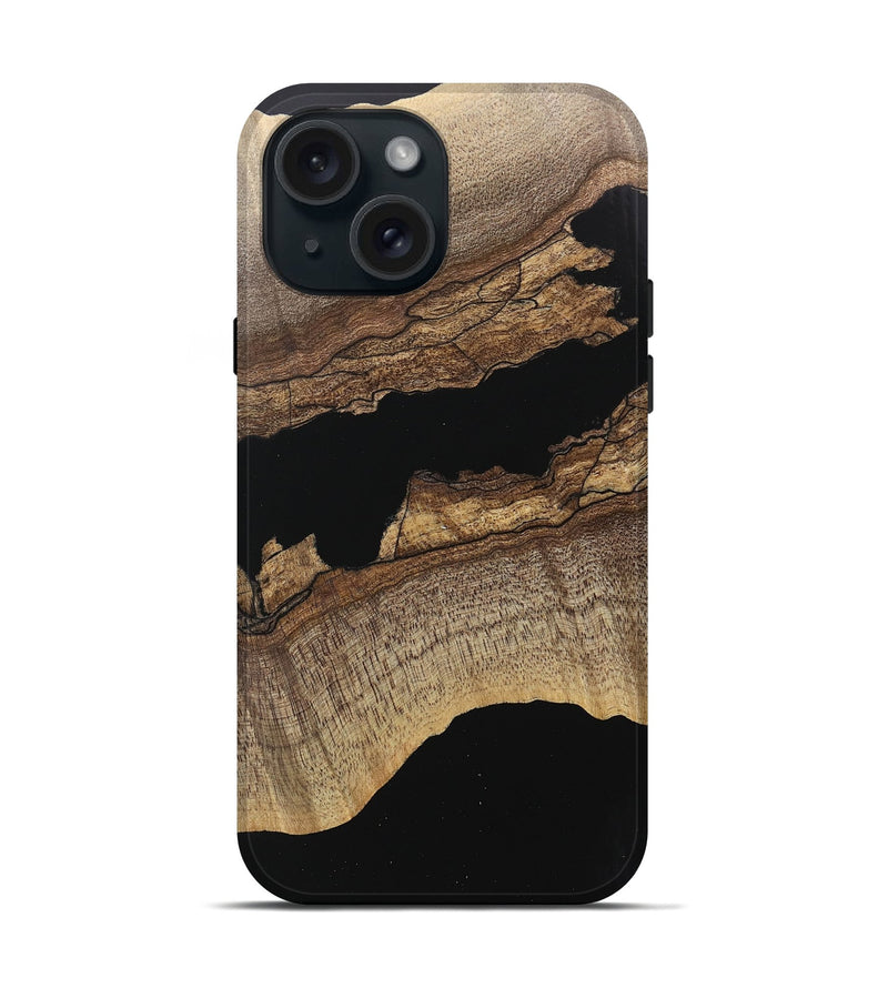 iPhone 15 Wood Live Edge Phone Case - Rhodes (Wood Burl, 745731)