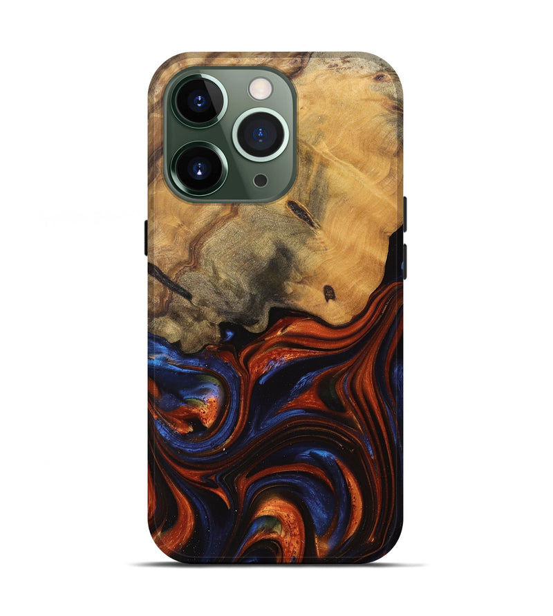 iPhone 13 Pro Wood Live Edge Phone Case - Amirah (Red, 745736)