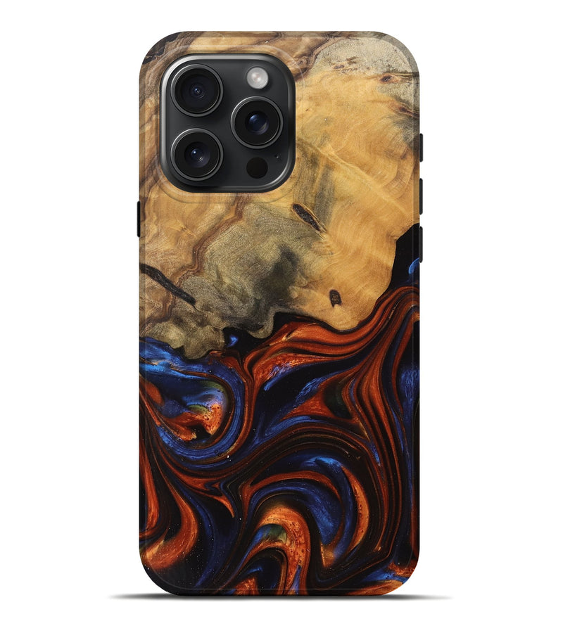 iPhone 16 Pro Max Wood Live Edge Phone Case - Amirah (Red, 745736)