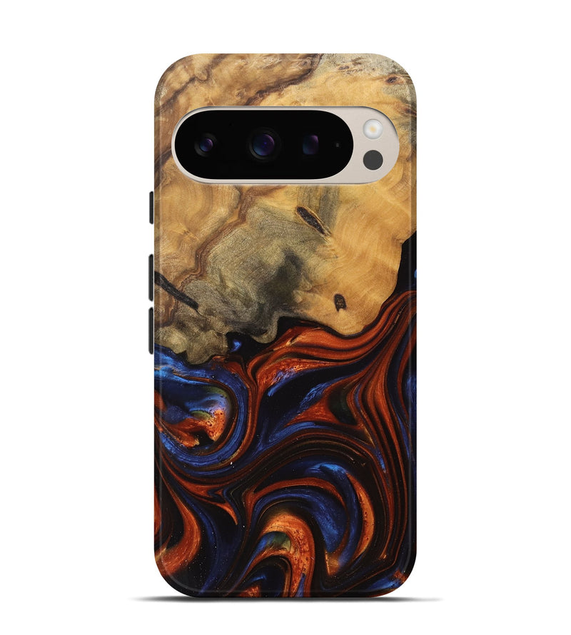 Pixel 9 Pro Wood Live Edge Phone Case - Amirah (Red, 745736)