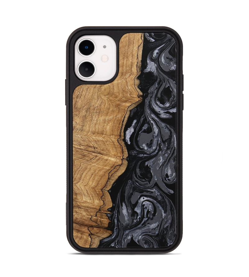 iPhone 11 Wood Phone Case - Crissy (Black & White, 745757)