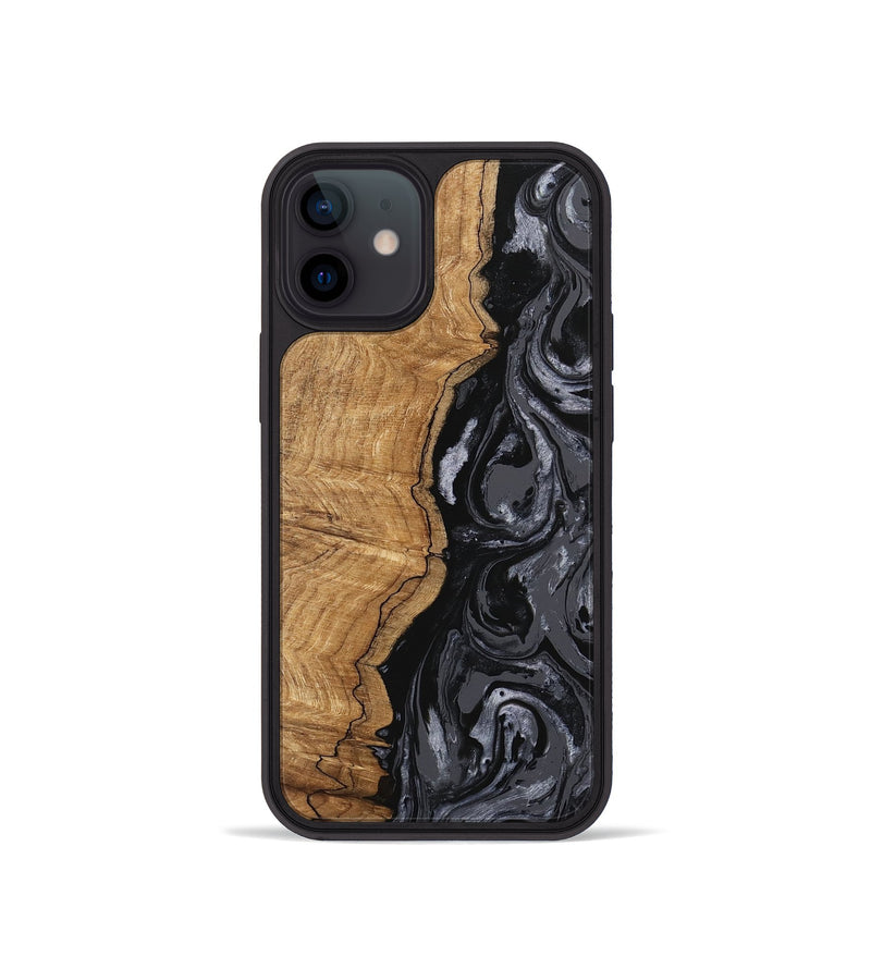 iPhone 12 mini Wood Phone Case - Crissy (Black & White, 745757)