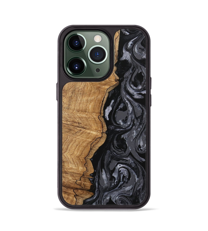 iPhone 13 Pro Wood Phone Case - Crissy (Black & White, 745757)