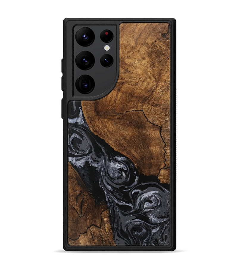 Galaxy S22 Ultra Wood Phone Case - Elouise (Black & White, 745758)