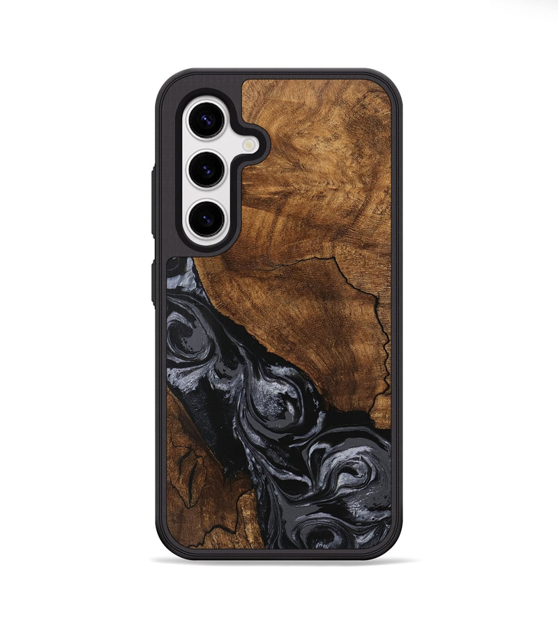 Galaxy S25 Wood Phone Case - Elouise (Black & White, 745758)