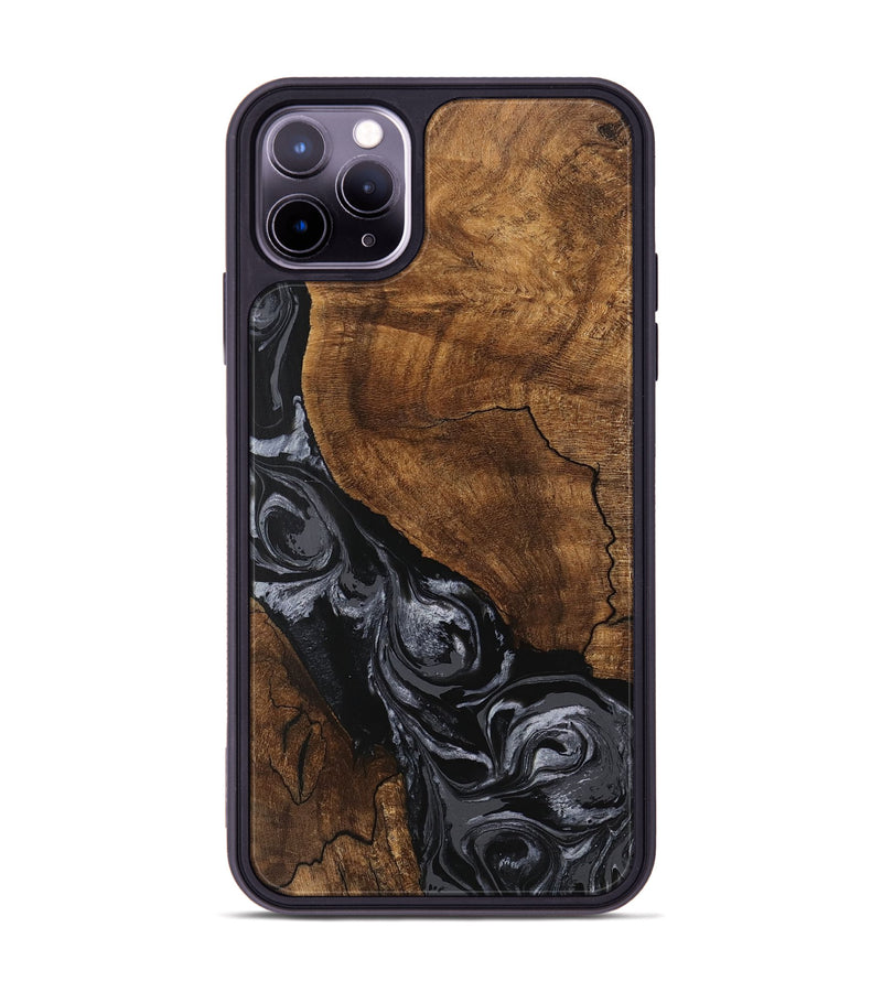 iPhone 11 Pro Max Wood Phone Case - Elouise (Black & White, 745758)