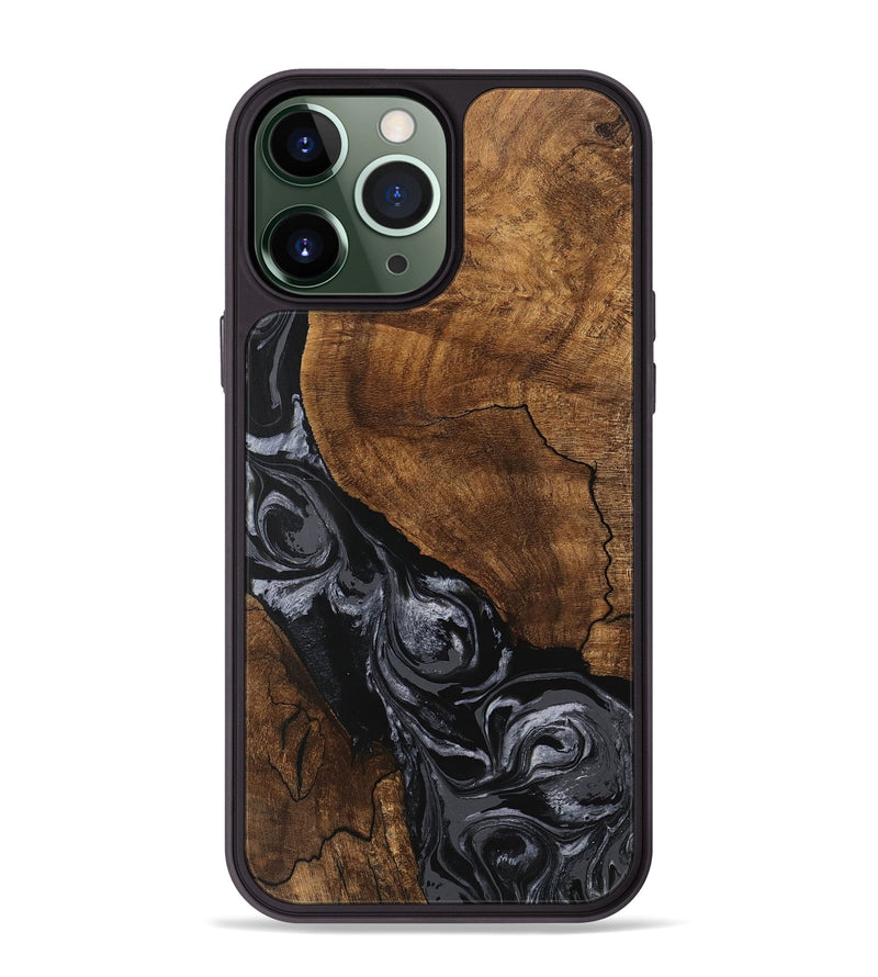 iPhone 13 Pro Max Wood Phone Case - Elouise (Black & White, 745758)