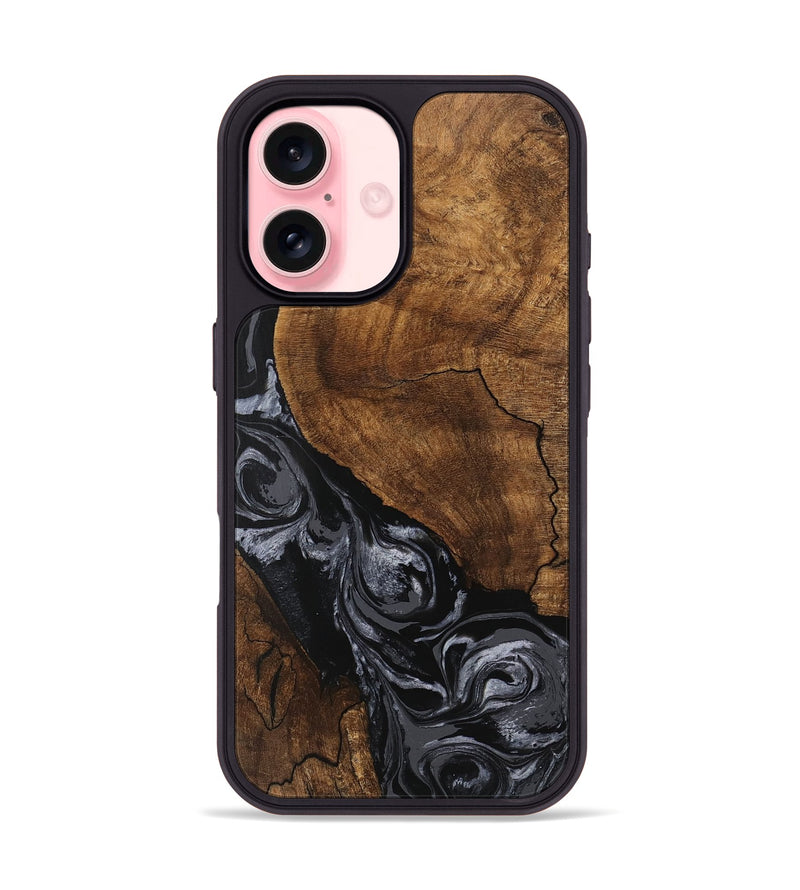 iPhone 16 Wood Phone Case - Elouise (Black & White, 745758)