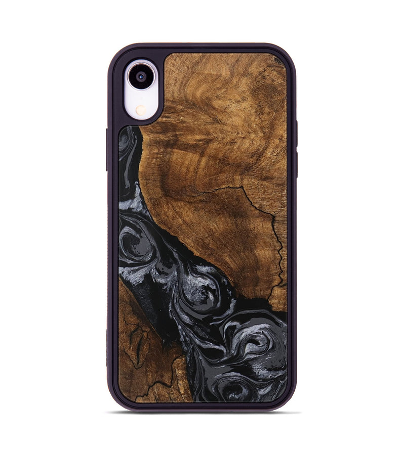 iPhone Xr Wood Phone Case - Elouise (Black & White, 745758)