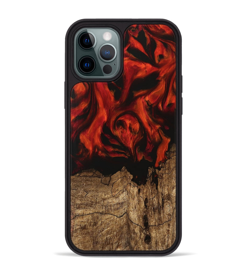 iPhone 12 Pro Max Wood Phone Case - Hulda (Red, 745762)