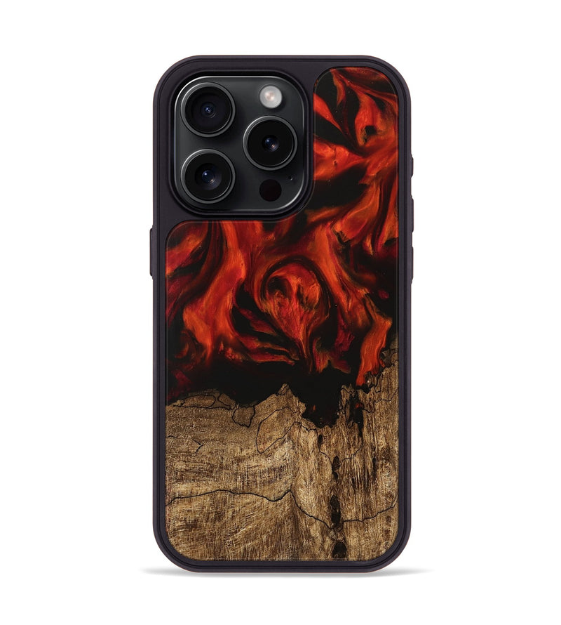 iPhone 15 Pro Wood Phone Case - Hulda (Red, 745762)