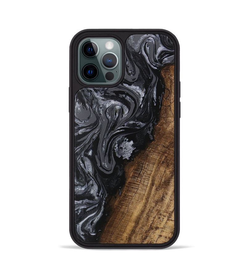 iPhone 12 Pro Wood Phone Case - Ayaan (Black & White, 745765)