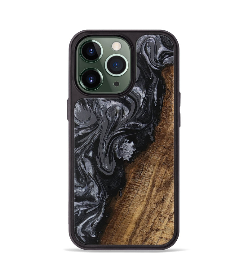 iPhone 13 Pro Wood Phone Case - Ayaan (Black & White, 745765)