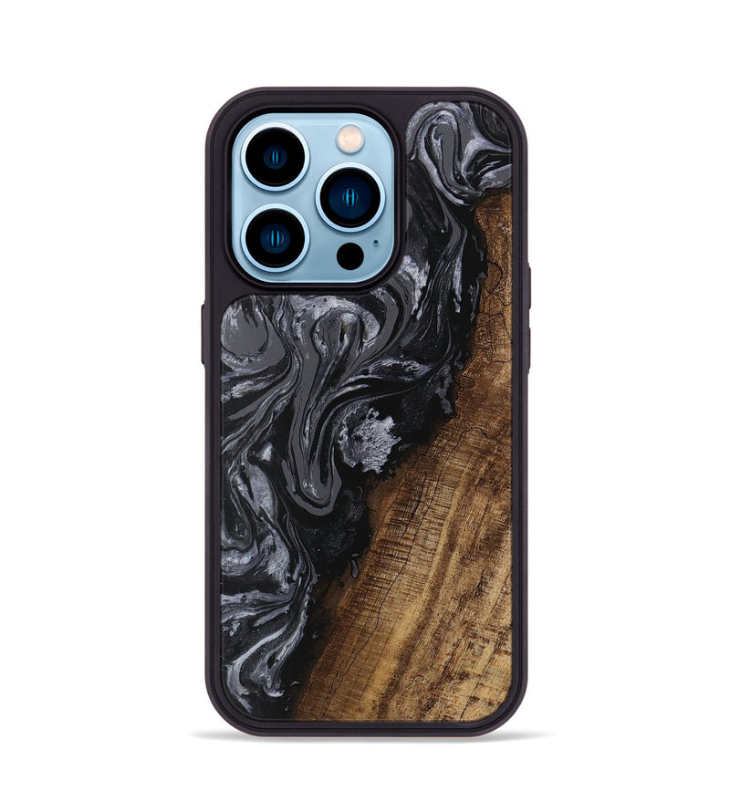 iPhone 14 Pro Wood Phone Case - Ayaan (Black & White, 745765)