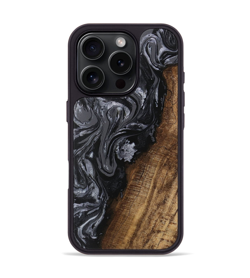 iPhone 16 Pro Wood Phone Case - Ayaan (Black & White, 745765)