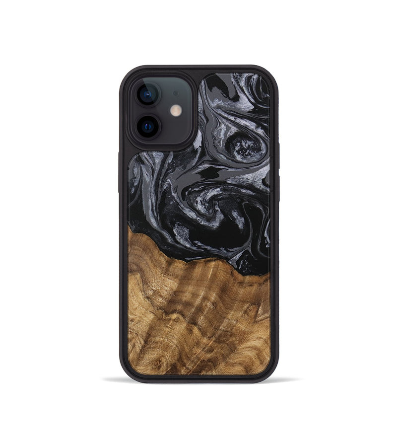 iPhone 12 mini Wood Phone Case - Lauri (Black & White, 745767)