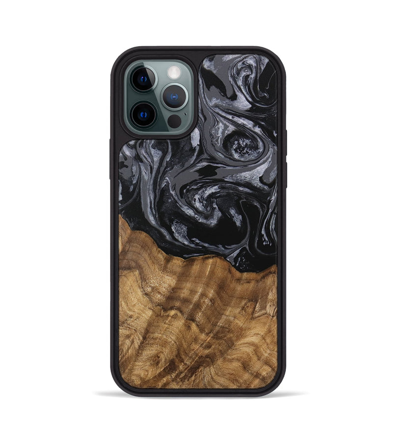 iPhone 12 Pro Wood Phone Case - Lauri (Black & White, 745767)