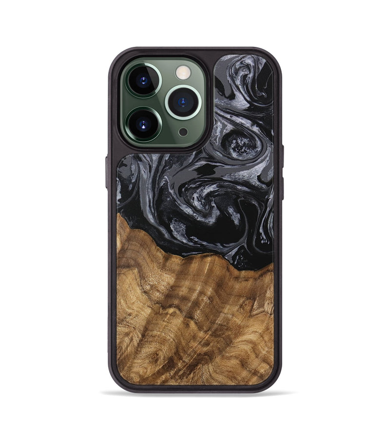 iPhone 13 Pro Wood Phone Case - Lauri (Black & White, 745767)