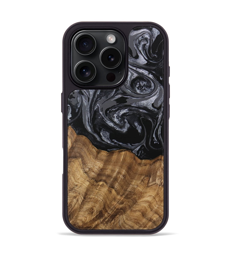 iPhone 16 Pro Wood Phone Case - Lauri (Black & White, 745767)