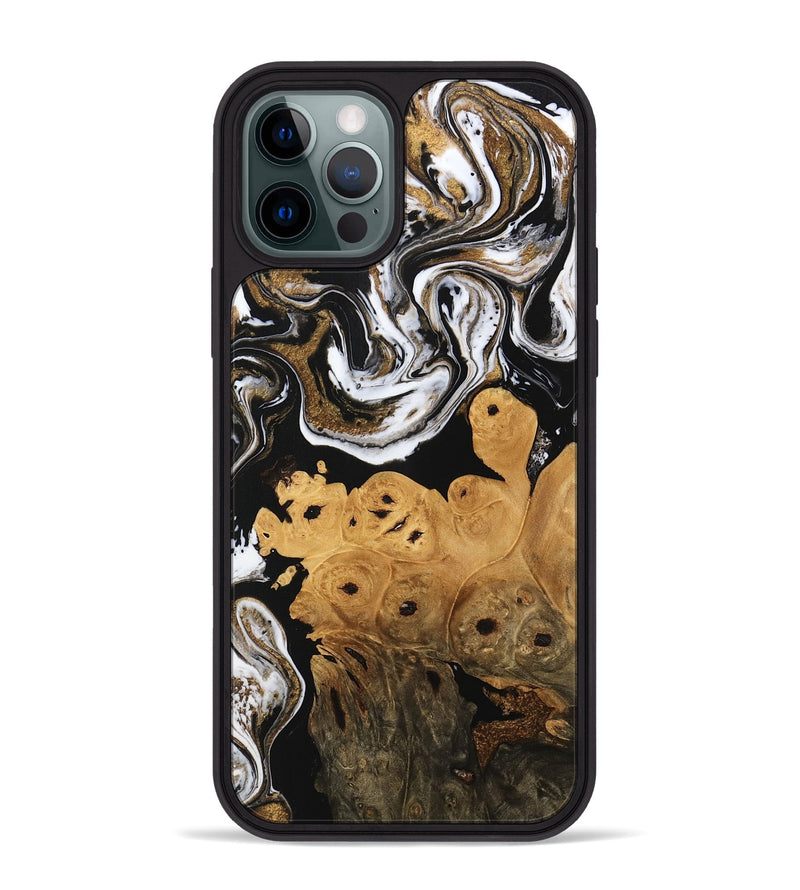 iPhone 12 Pro Max Wood Phone Case - Ryland (Black & White, 745768)