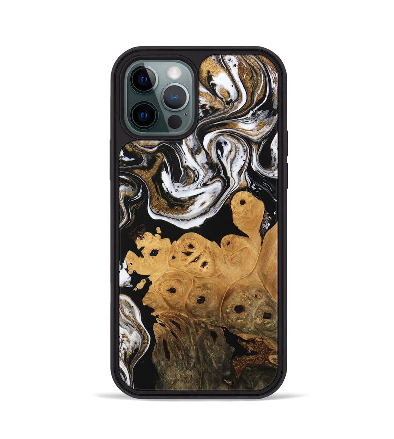 iPhone 12 Pro Wood Phone Case - Ryland (Black & White, 745768)