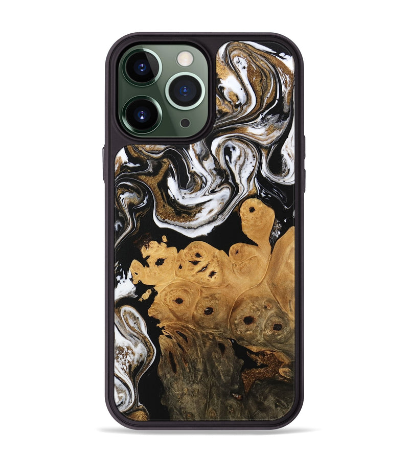 iPhone 13 Pro Max Wood Phone Case - Ryland (Black & White, 745768)