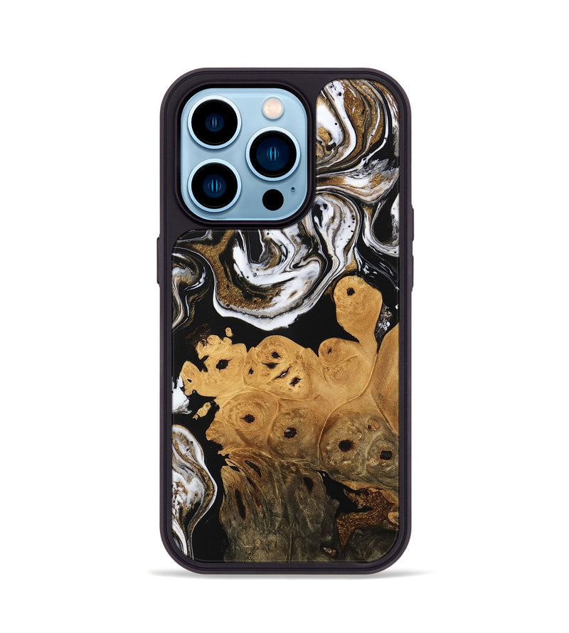 iPhone 14 Pro Wood Phone Case - Ryland (Black & White, 745768)