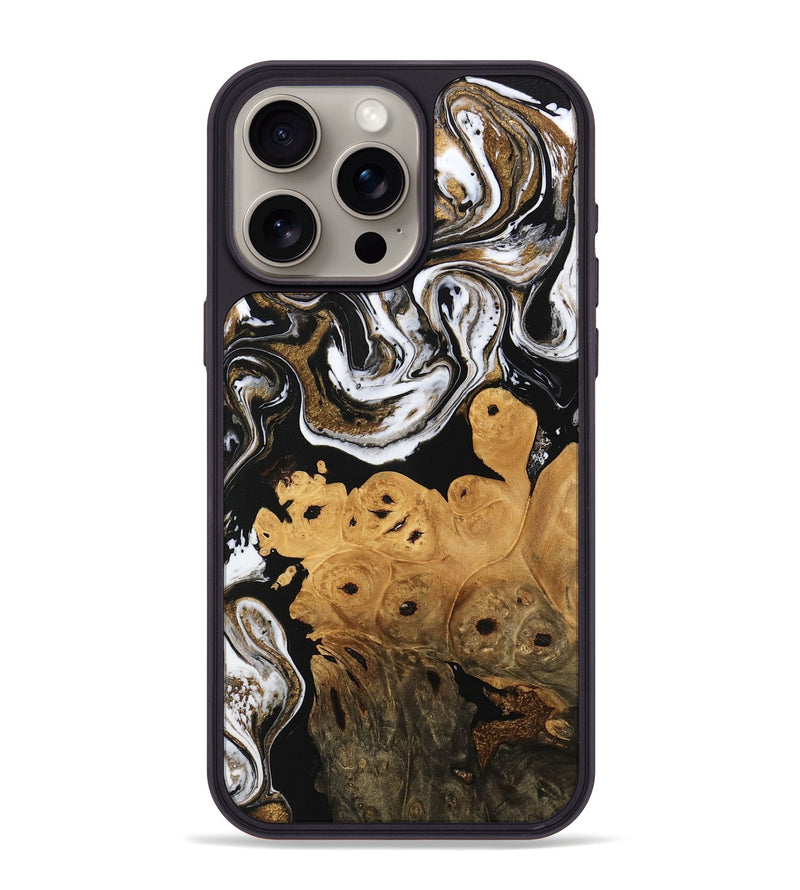 iPhone 15 Pro Max Wood Phone Case - Ryland (Black & White, 745768)