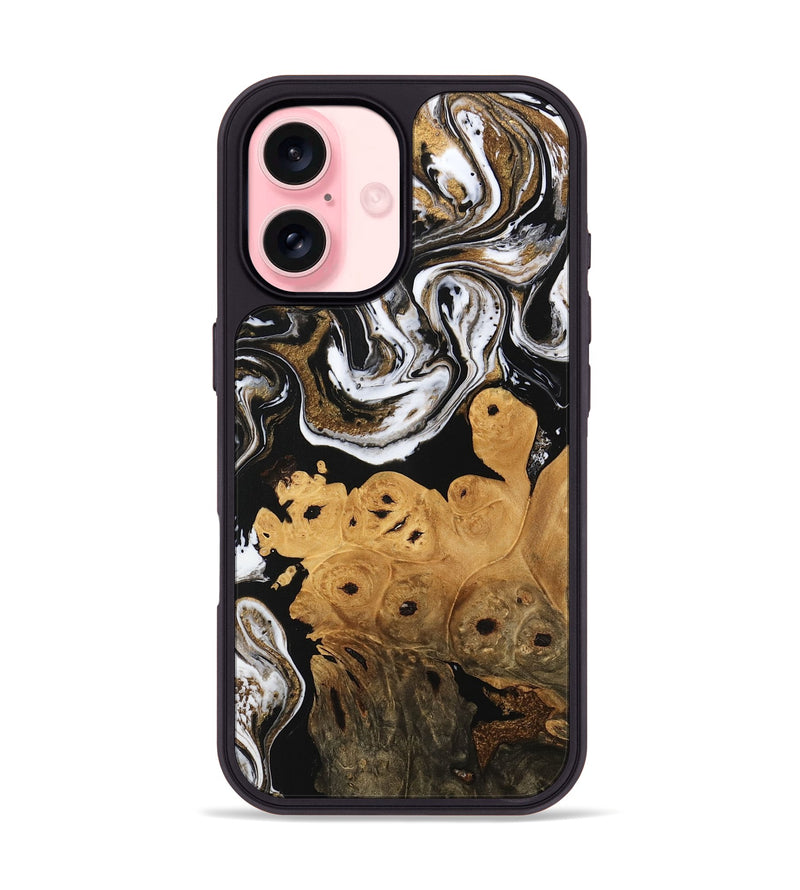 iPhone 16 Wood Phone Case - Ryland (Black & White, 745768)