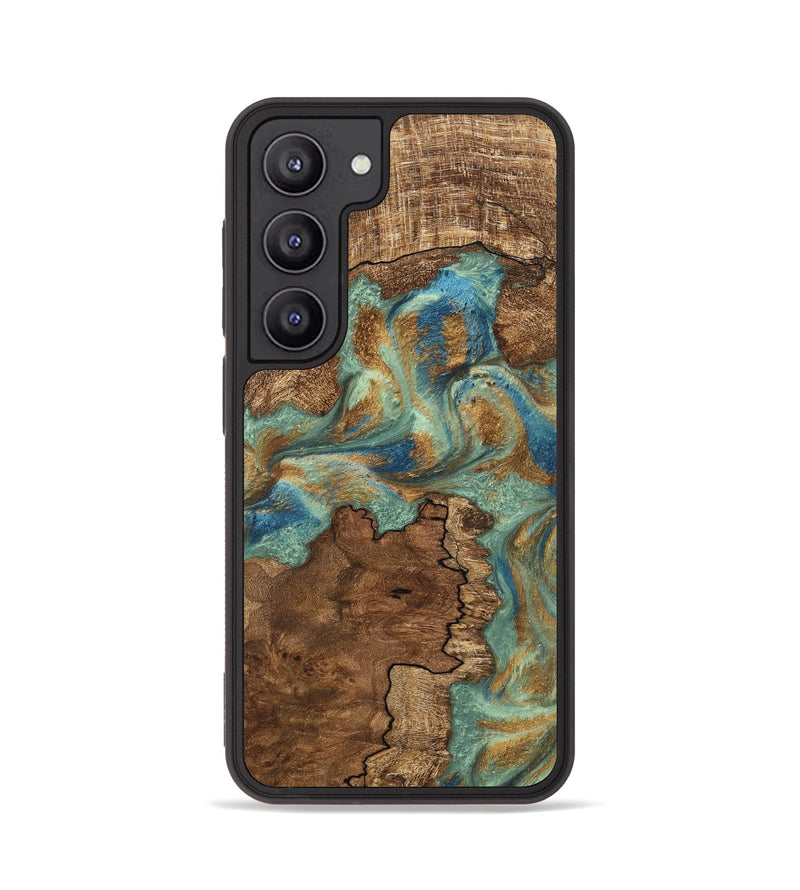 Galaxy S23 Wood Phone Case - Halley (Teal & Gold, 745770)