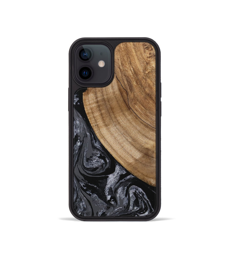 iPhone 12 mini Wood Phone Case - Lydia (Black & White, 745776)