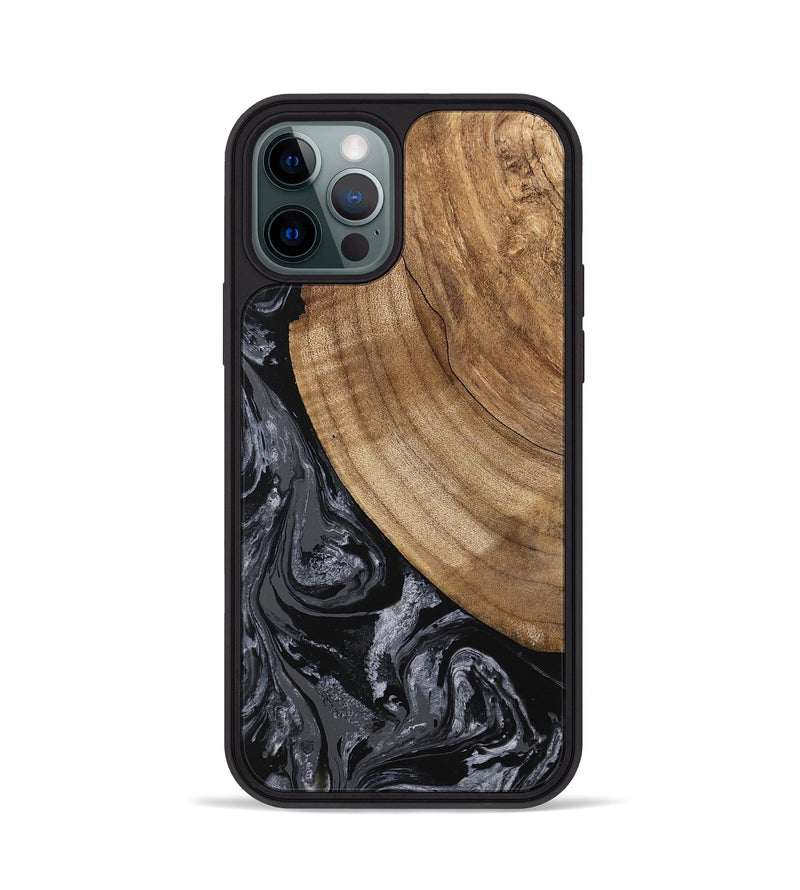 iPhone 12 Pro Wood Phone Case - Lydia (Black & White, 745776)