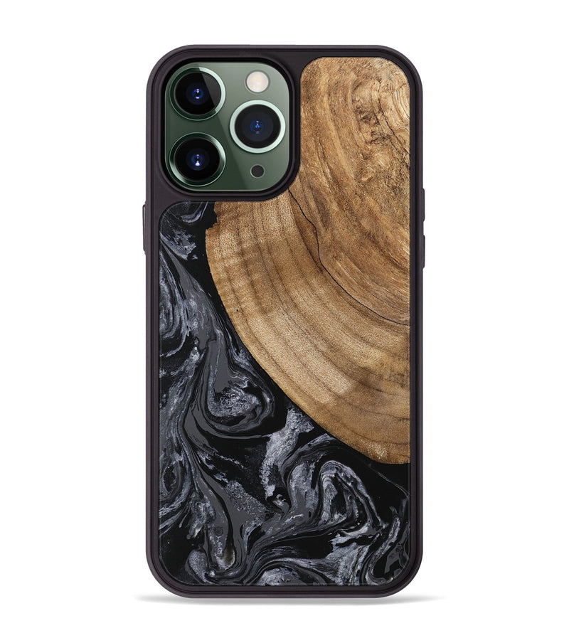 iPhone 13 Pro Max Wood Phone Case - Lydia (Black & White, 745776)