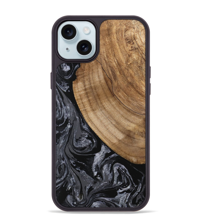 iPhone 15 Plus Wood Phone Case - Lydia (Black & White, 745776)