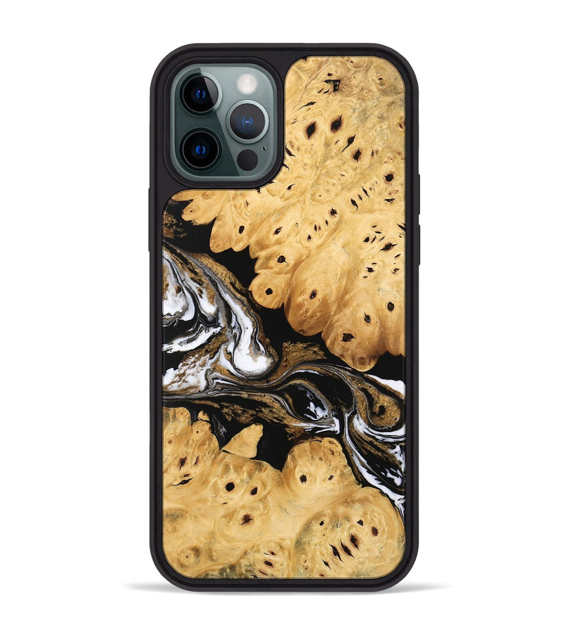 iPhone 12 Pro Max Wood Phone Case - Evelynn (Black & White, 745781)