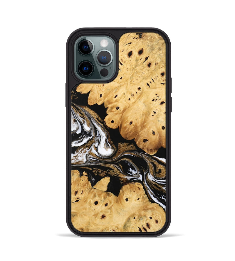 iPhone 12 Pro Wood Phone Case - Evelynn (Black & White, 745781)