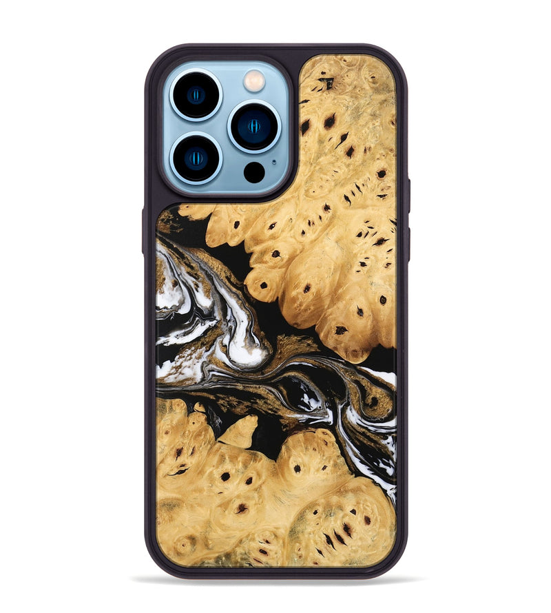 iPhone 14 Pro Max Wood Phone Case - Evelynn (Black & White, 745781)