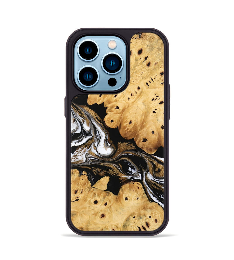 iPhone 14 Pro Wood Phone Case - Evelynn (Black & White, 745781)