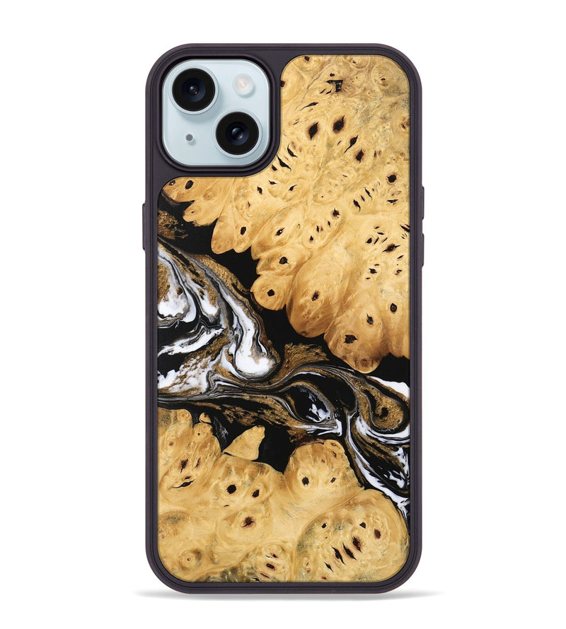 iPhone 15 Plus Wood Phone Case - Evelynn (Black & White, 745781)