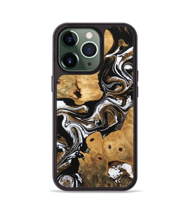 iPhone 13 Pro Wood Phone Case - Allyssa (Black & White, 745782)