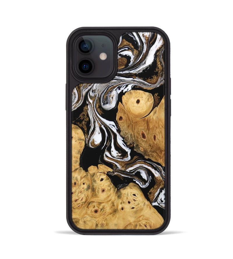 iPhone 12 Wood Phone Case - Catina (Black & White, 745783)